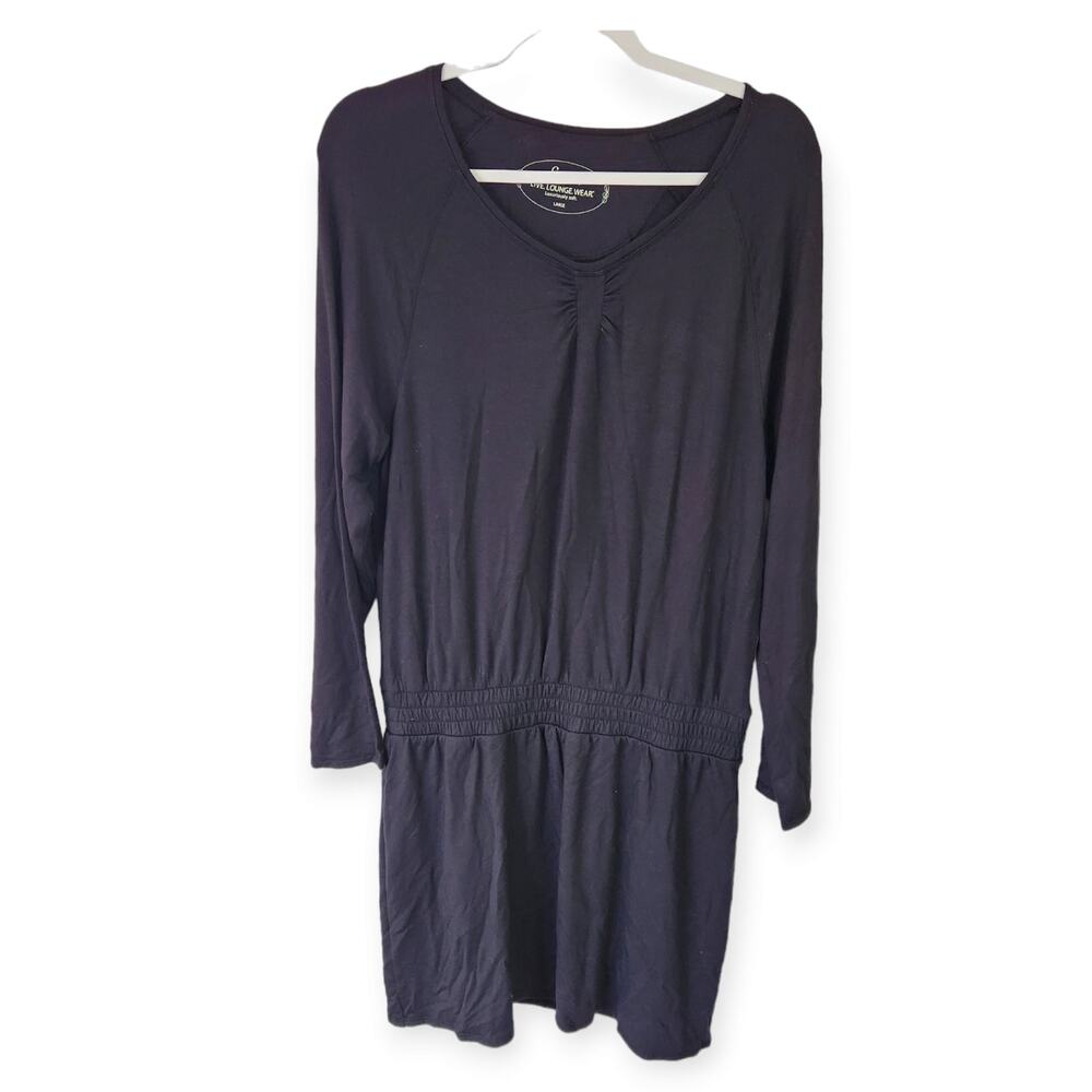 Soma Live Lounge Wear Women's Black Long Sleeve Dress Size Large